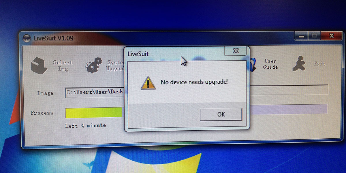 Прошивка электронной книги в  LiveSuit. No device needs upgrade!