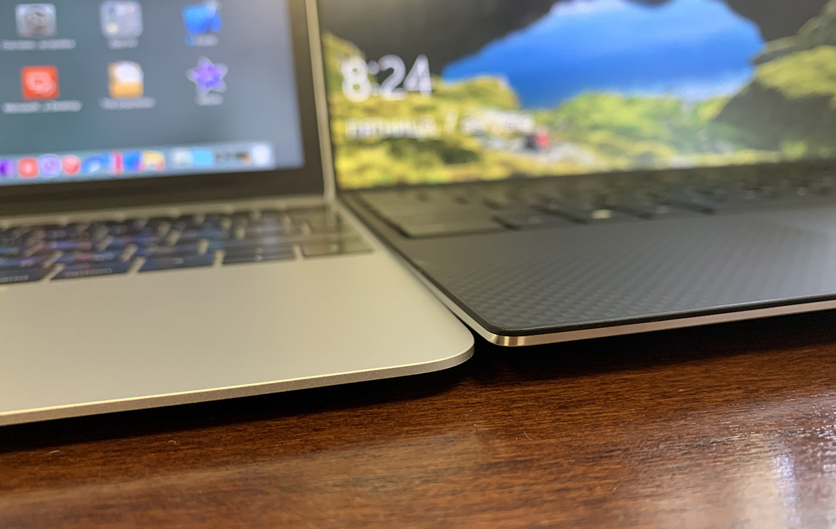 Угол наклона корпусов Dell XPS 13 и Apple MacBook 12