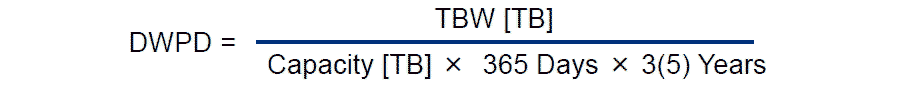 формула для расчёта DWPD SSD дисков