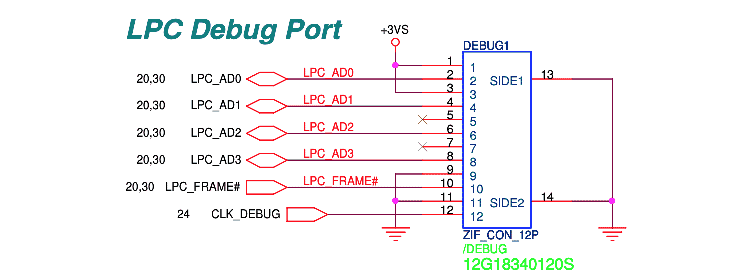 LPC Debug Port ноутбука ASUS
