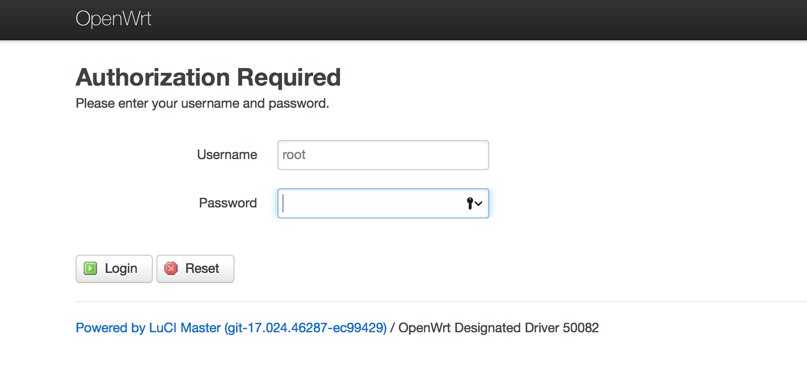 OpenWrt. Вход в web-интерфейс