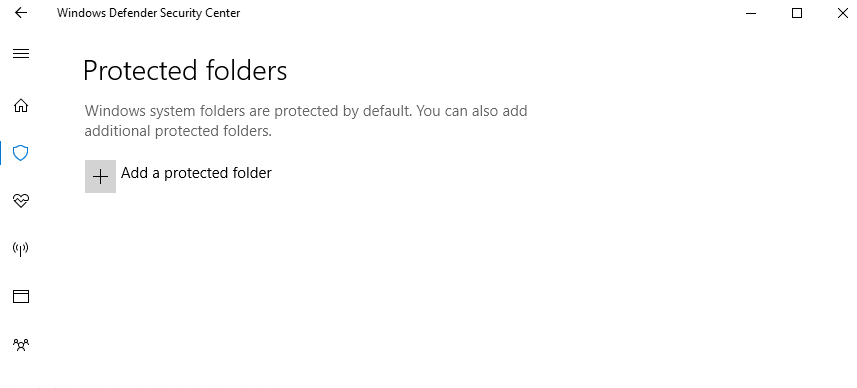 Controlled Folder Access. Windows 10