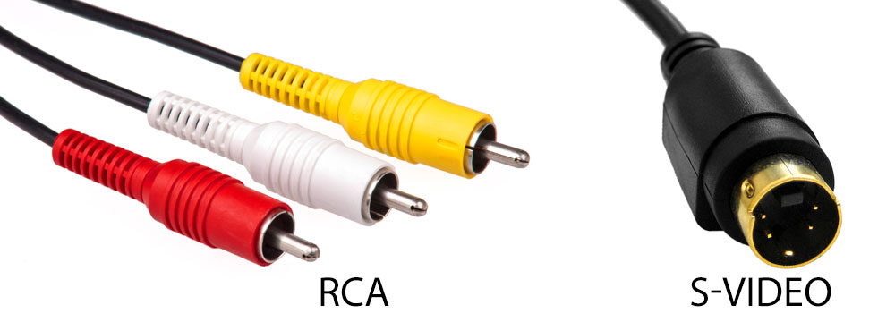 S-Video и RCA-кабель с аналоговыми видео- и аудио разъемами