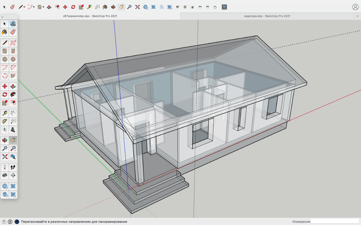 Модель дома в программе SketchUp