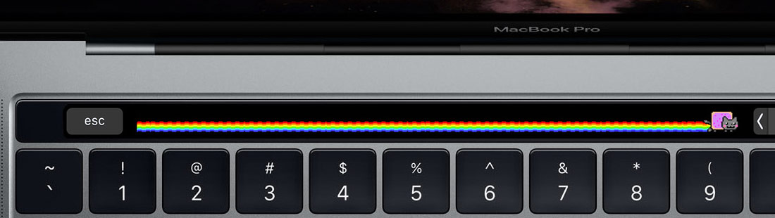 Touchbar Nyancat на MacBook Pro